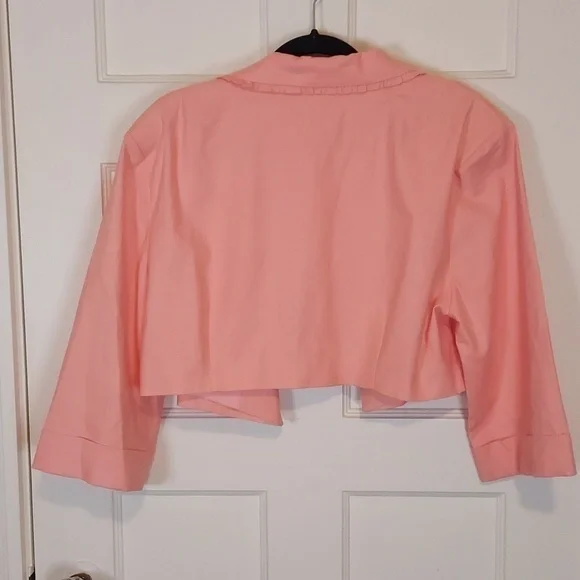 For Love and Lemons Peach Linen Blend Cropped Blazer Size XL - Picture 11 of 14